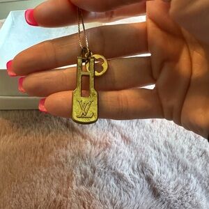 ⬇️ NWOT Upcycled LV Gold-Tone Logo Pendant Necklace